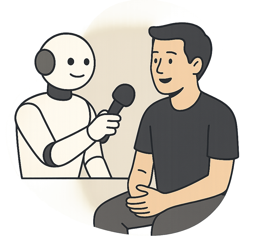 Interviewsor platform interface mockup